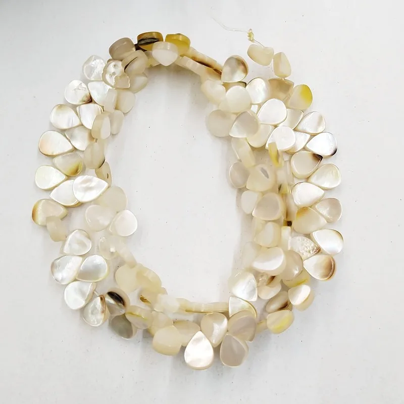 

Natural Shell Loose Bead White Shell Horizontal Hole Water Drop 8*10mm Beaded Handmade DIY Bracelet Necklace Jewelry Accessories