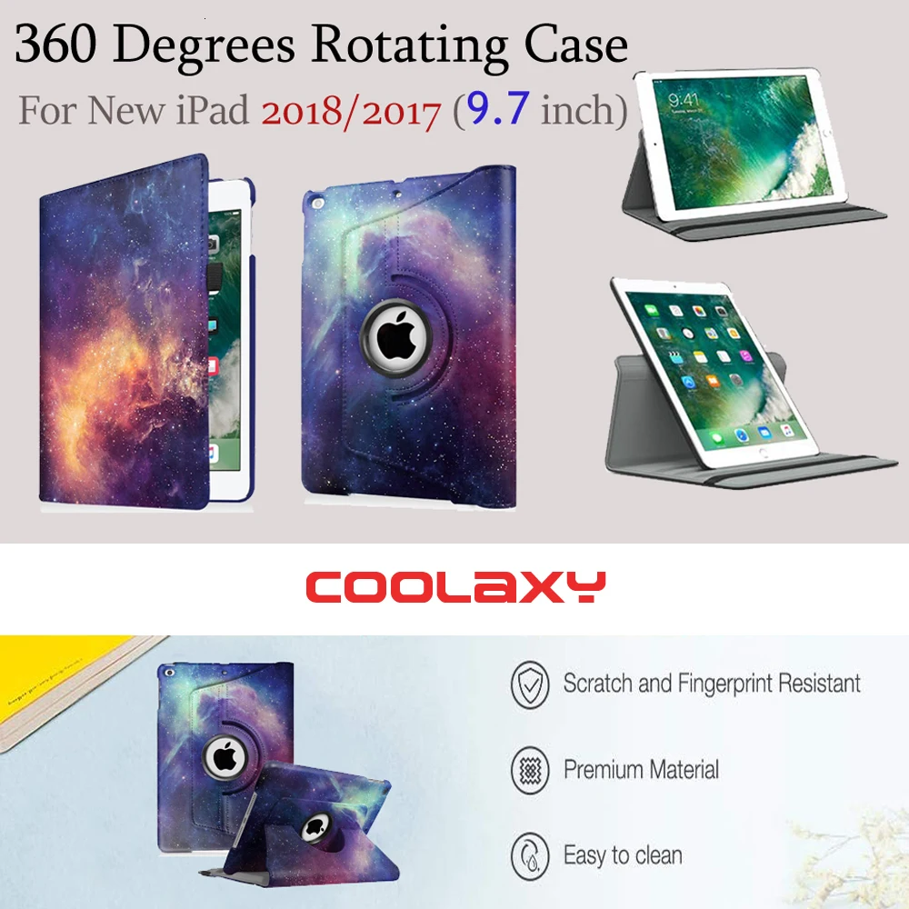 Вращающийся на 360 градусов чехол-подставка для IPad 9,7 IPad Air 1/2 чехол из искусственной кожи чехол-книжка для IPad 6/5 поколения