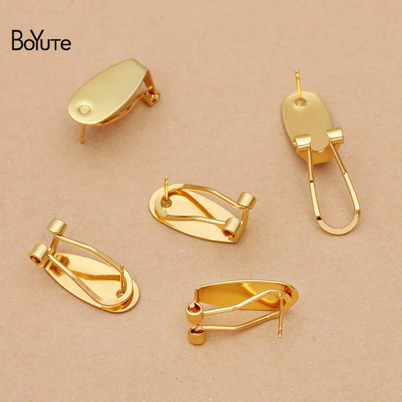 Металлическая латунная основа под сережки-гвоздики BoYuTe (50 шт./лот) 9*20 мм 4 цвета