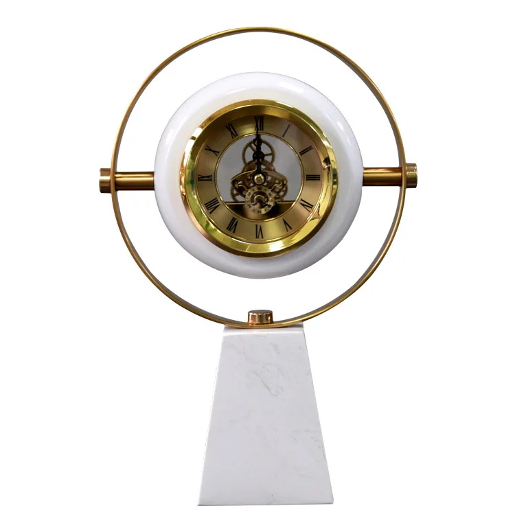 

Modern Minimalist Model Home Decoration Clock Decoration Living Room Bedroom Marble Soft Decoration Countertop Clock
