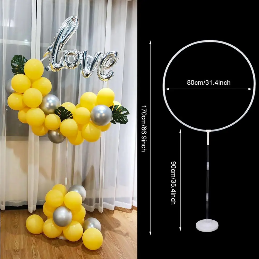 

HUIRAN Balloon Garland Round Stand Happy Birthday Party Decor Kids Adult Wedding Party Supplies Baby Shower Decoration Baloon