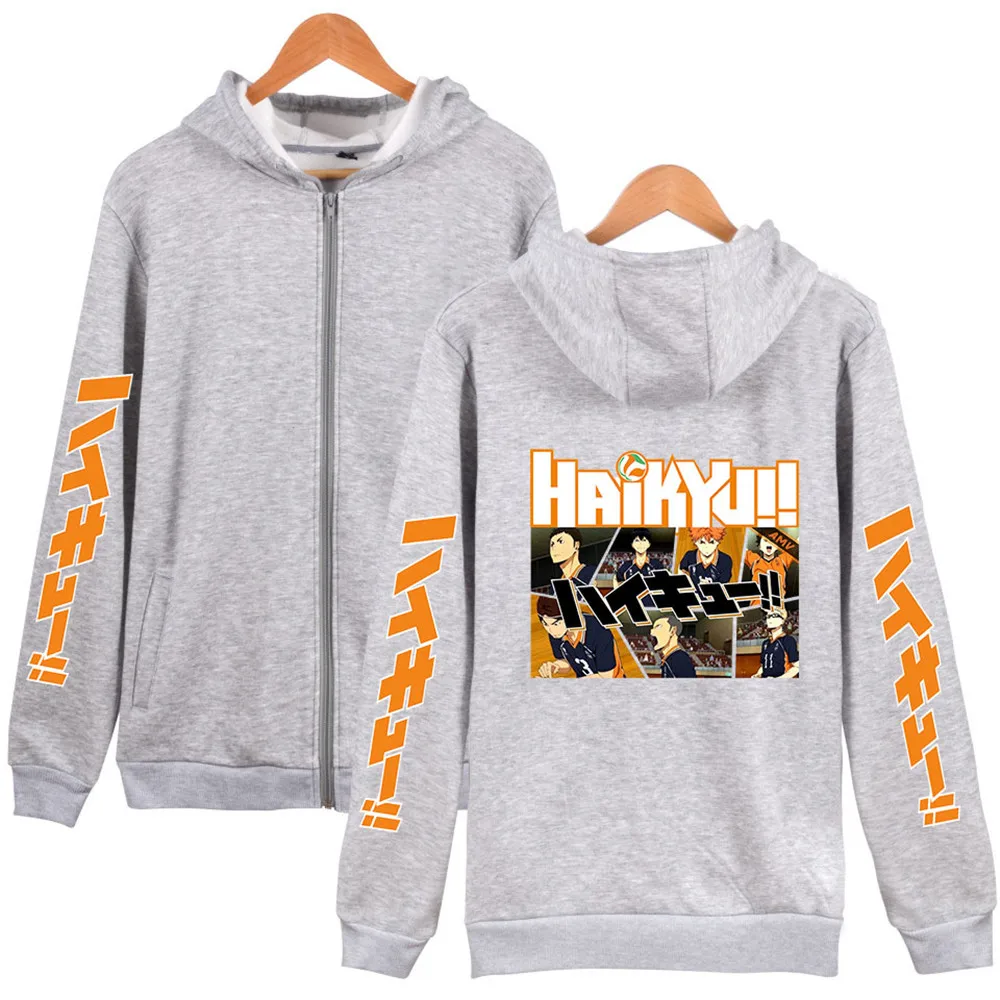 Толстовка Haikyuu на молнии с капюшоном куртка для старшей школы пальто