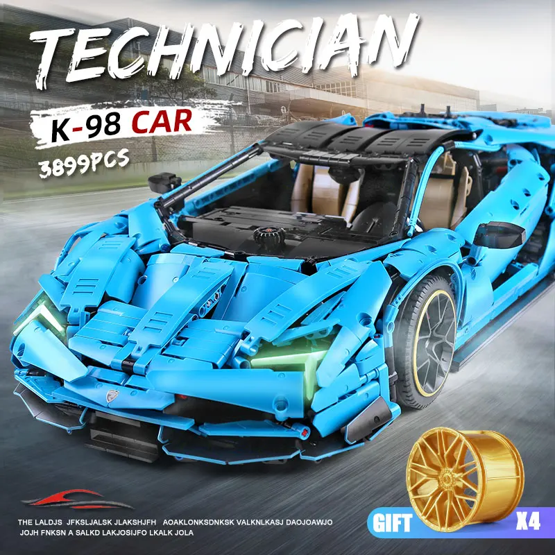 Ешина K98 Techic модель автомобиля Lamborghinisd 1:8 гиперкар супер гоночный автомобиль MOC 39933