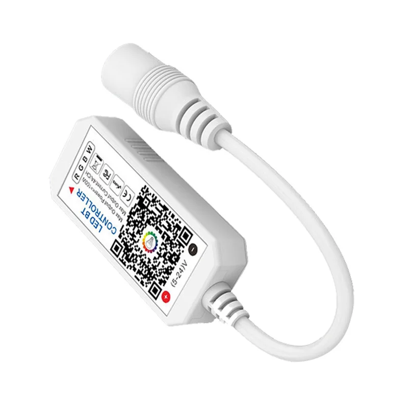 

DC5V-24V LED Strip Controller Bluetooth-compatible APP Music Voice Control for RGBW 5050 Tape Lights Dimmer Adjust Brightness