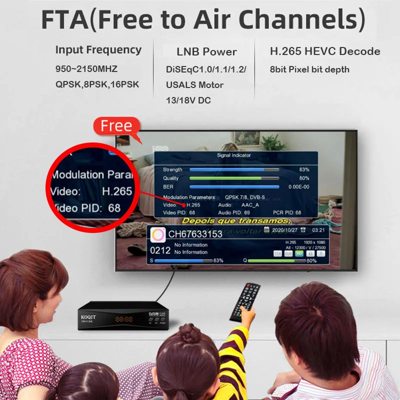 Спутниковый ресивер KOQIT V5H DVB2IP Dvb S2 приемник cs H.265 спутниковый декодер IPTV T2MI H265 HEVC