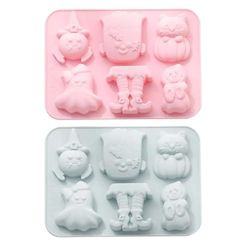 Силиконовая форма для конфет на Хэллоуин 6 ячеек шоколада помадки торта M68E | Дом и