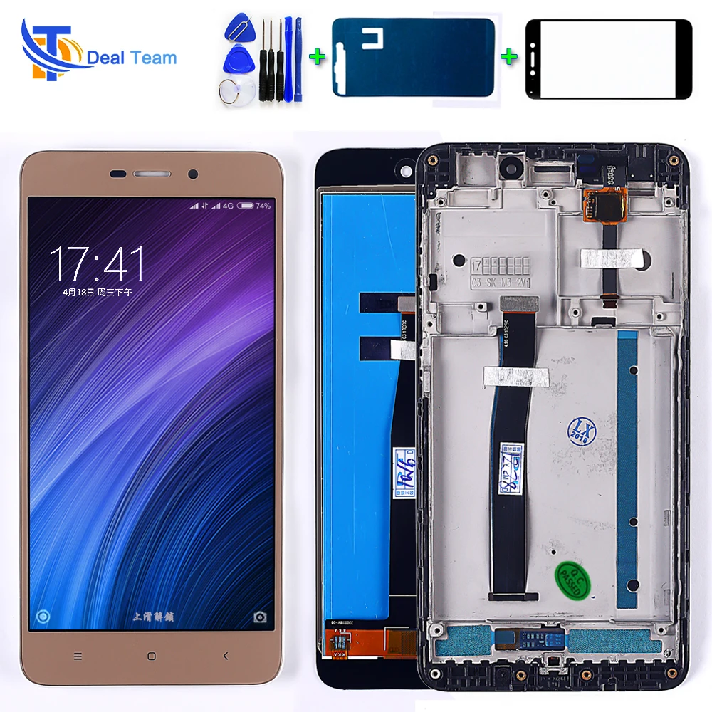Протестированный ЖК-дисплей для Xiaomi Redmi 4A 5,0 дюймов сенсорный экран 1280*720 дигитайзер сборка рамка с бесплатным закаленным стеклом