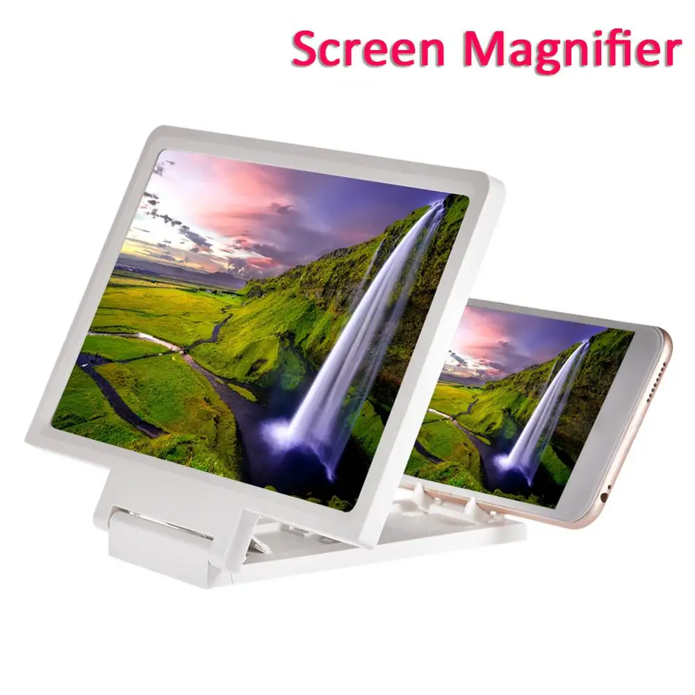 

3D Mobile Phone Screen Magnifier HD Video Amplifier Stand Bracket with Movie Game Magnifying Folding Phone Desk Holder