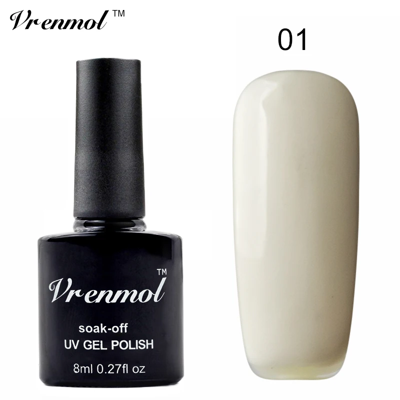 Vrenmol полигель Whtie+ розовый Цвет Гель-лак для ногтей+ наконечник для французских направляющих для ногтей Semic Перманентный УФ-гель лак для ногтей маникюр - Цвет: white color gel