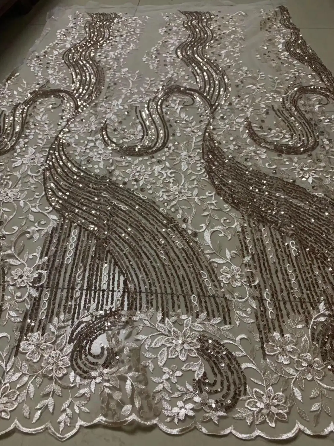 Последние блестки кружевная ткань 2019 синие нигерийские кружева высокого