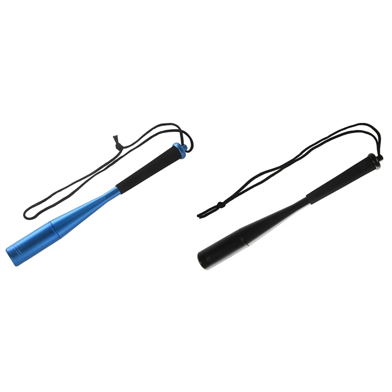 

2 Pcs Portable Aluminum Alloy Fish Hammer Metal Fishing Bat With Eva Grip Fishing Tackle Accessory, Blue & Black