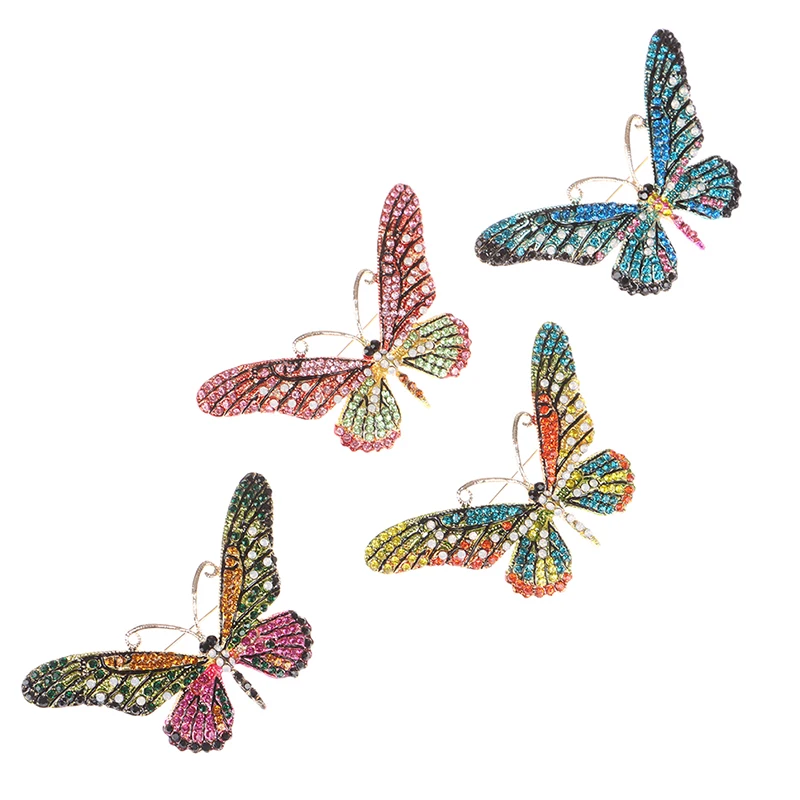 

Vintage Classic Jewelry Butterfly Brooches Pins Rhinestone Delicate Brooches For Women Bridal Gift Dress Accessories Elegant Pin