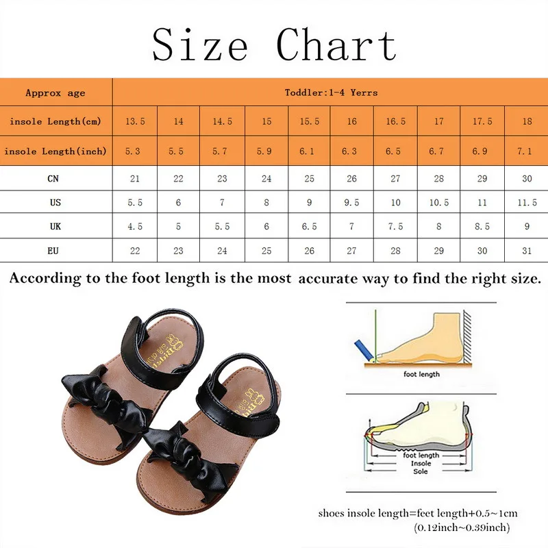 

MnoeRffi Casual Butterfly-knot Non-slip Soft Kid Toddler Baby Shoes Summer Korean Little Children's Girls Princess Open Toe