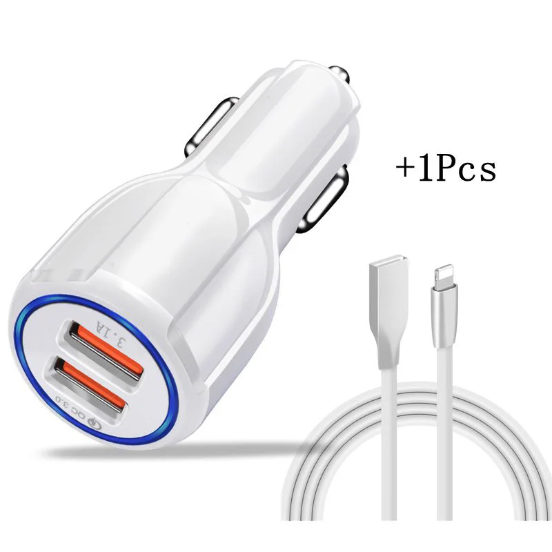 For iPhone Олаф автомобильное USB зарядное устройство Быстрая зарядка 3,0 2,0 зарядное устройство для мобильного телефона 2 порта USB быстрое автомобильное зарядное устройство для iPhone samsung планшета автомобильное зарядное устройство - Тип штекера: For iPhone