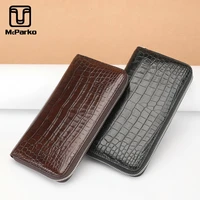 mcparko luxury leather wallet men authentic crocodile leather clutch wallet for men long zipper purse genuine leather wallet man