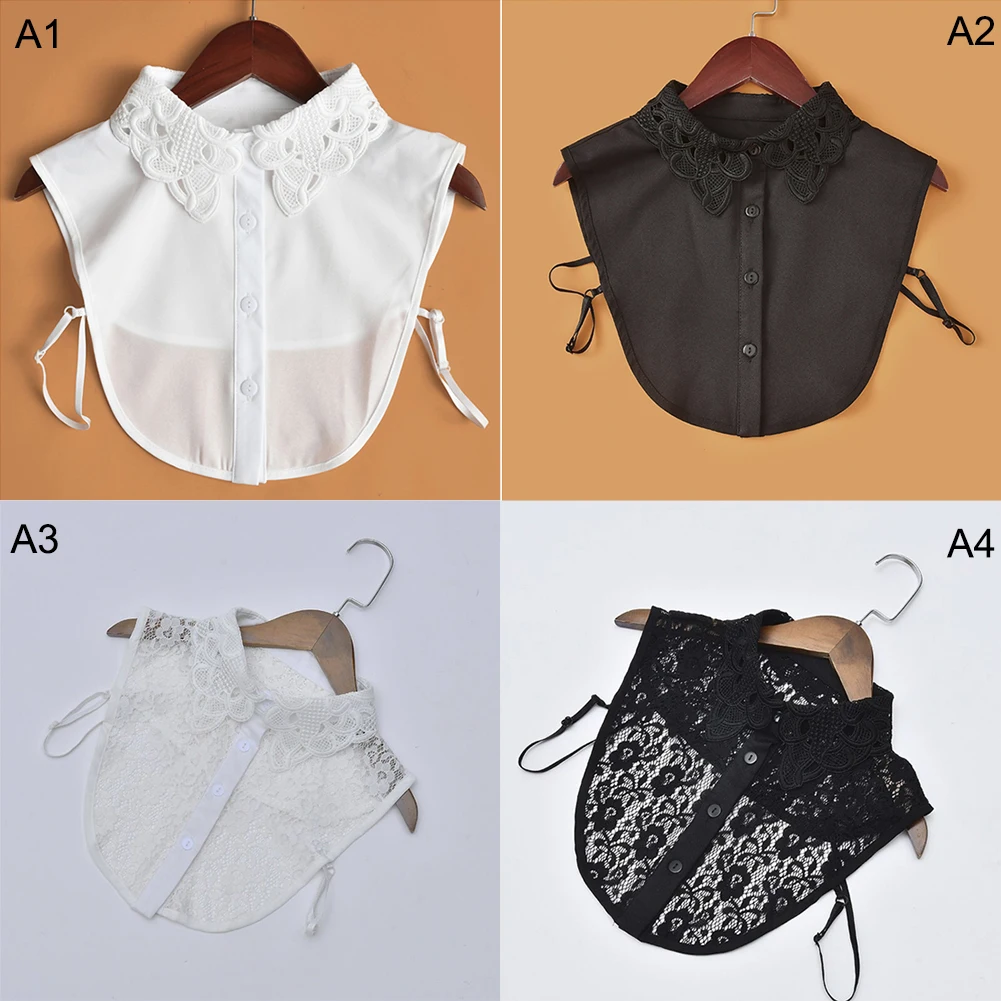 Женский накладной воротник съемное однотонное ожерелье с лацканами рубашка