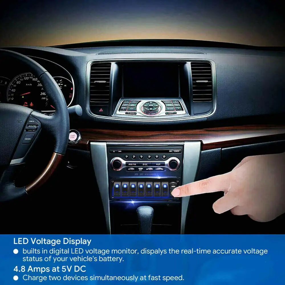 8 банд переключатель панели автомобиля Стайлинг Водонепроницаемый 12 в авто лодка