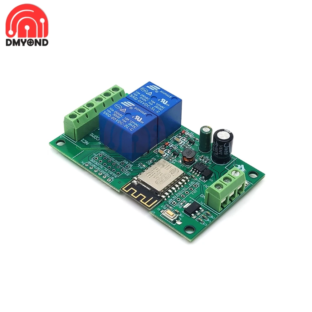DC 5 В/8-80 в ESP8266 двойной модуль реле канала Wi-Fi ESP-12F макетная плата для IOT Smart Home Phone APP