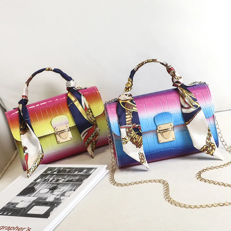 

Bag 2021 new fashion women's bag Pu crocodile contrast women's handbag