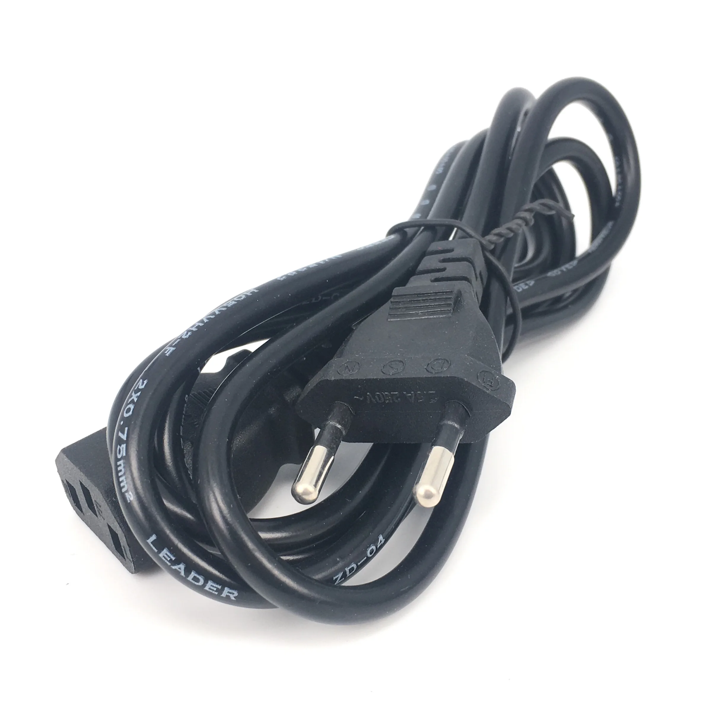 Универсальный 2-зубец Мощность Шнур питания Кабель ЕС и США в соответствии со