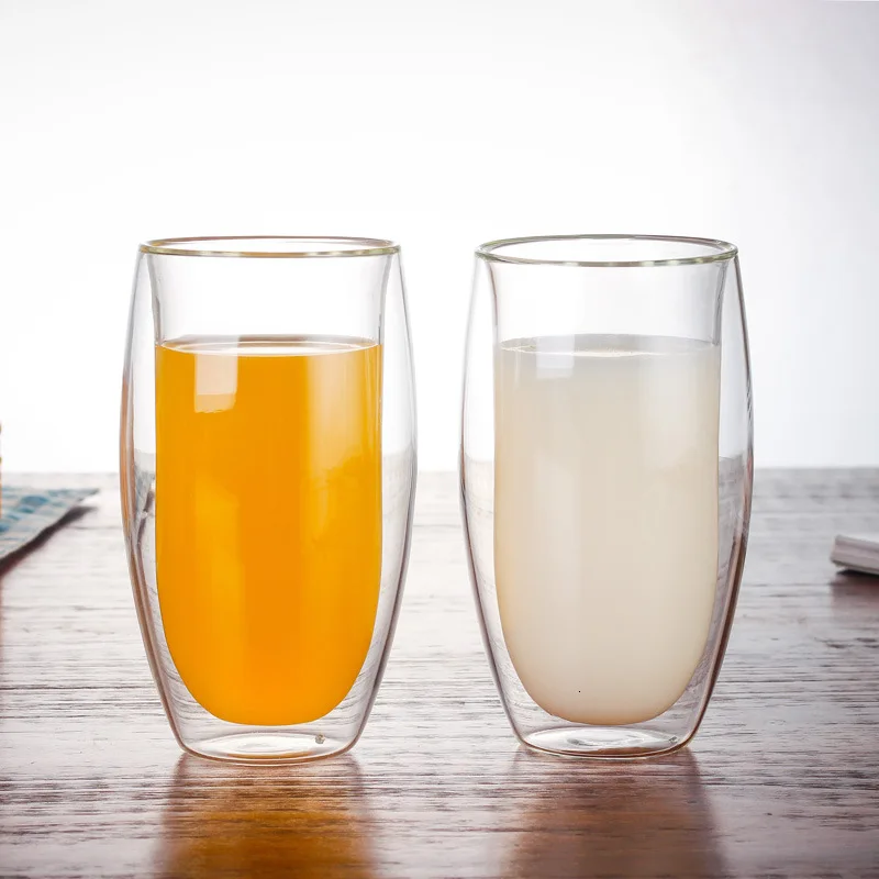 Стеклянная кружка с двойными стенками в форме яйца для капучино латте кофейная