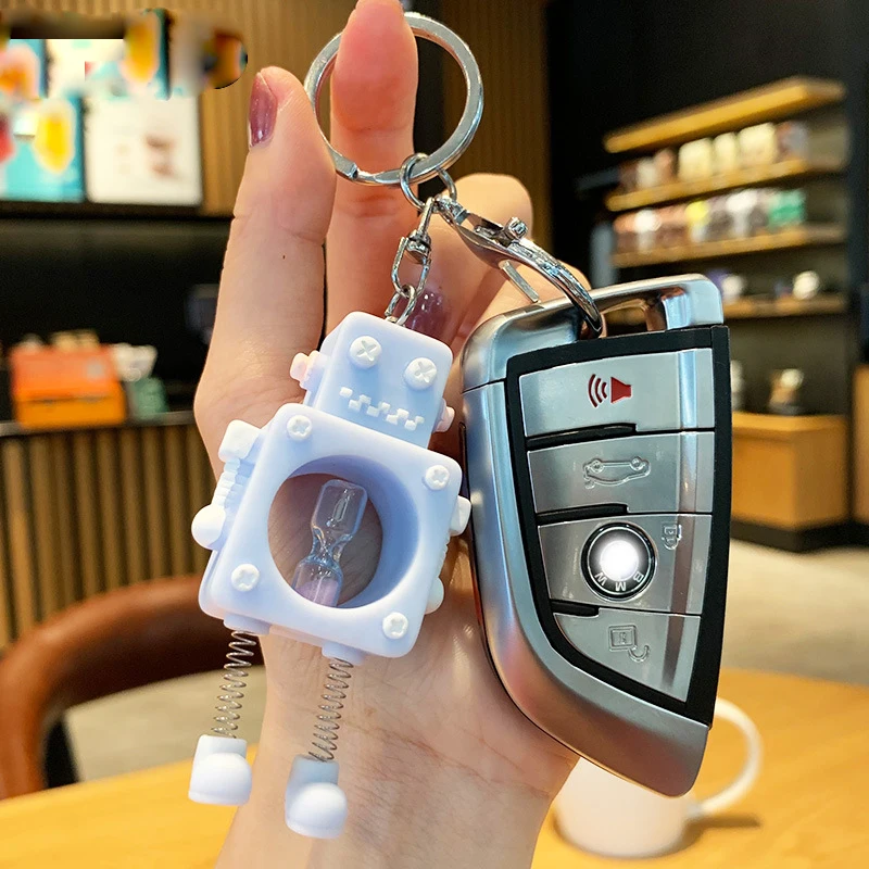 Мультяшная резиновая милая кукла брелок подвеска уникальный робот песочные часы