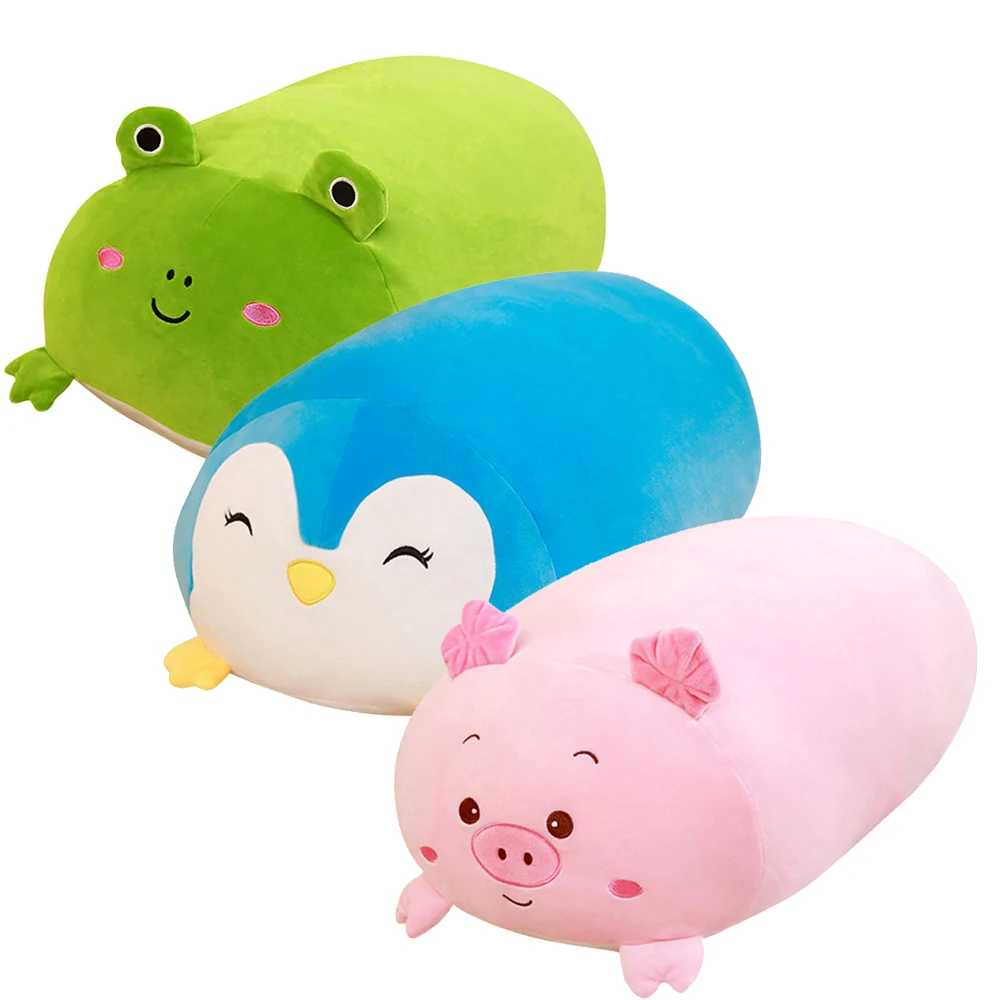

Пухлые Мультяшные животные, мягкая пуховая хлопковая подушка, кукла, декоративный диван, прикроватный Пингвин, лягушка, свинья подушка