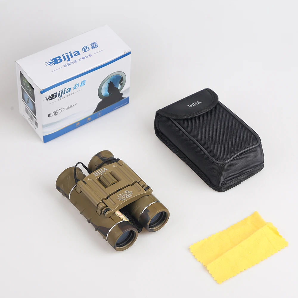 

BIJIA 12X26 Compact Mini Binoculars with Carry Bag and Neck Strap HD Folding Binoculars for Bird Watching Hiking Camping