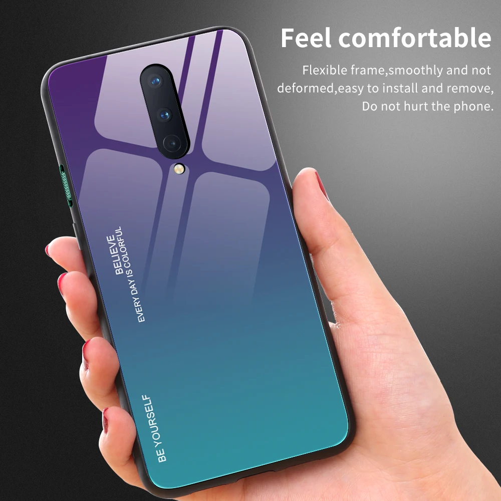 

Solid color Tempered Glass Cover For Oneplus 9 8 7 Pro Hard Back Full Phone Cover For Oneplus Nord N 10 100 7T 8T Pro Shell Capa