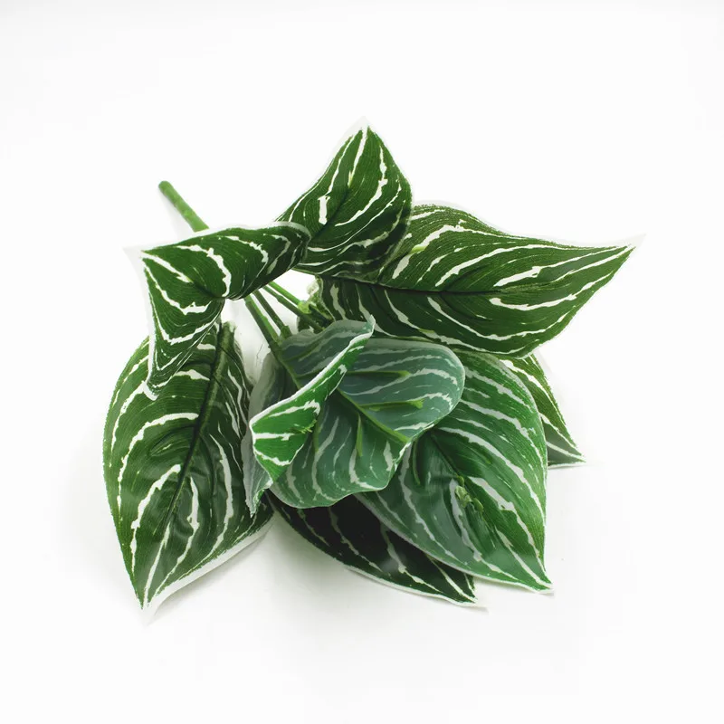 9 fork Artificial Plant Flower with Leaf Plastic Green Grass Tree Fake Foliage Bush for Home Wedding Party Decor | Дом и сад