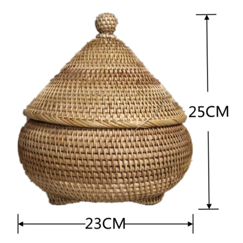 

Autumn Rattan Storage Box Snack Candy Storage Basket Tea Caddy Refreshment Box Tea Set Accessories