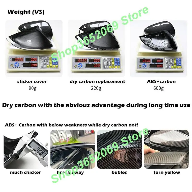 

Dry Carbon Fiber Rearview Mirror Cover Replacement Car Refitting for Mercedes Benz A CLA Class W177 W118 2019+ for AMG Style Top