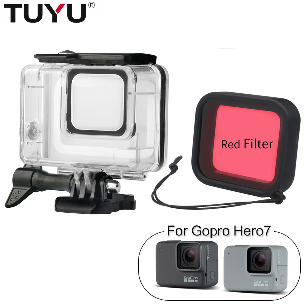 

Чехол для Gopro Hero7 непромокаемый, 45 м, с фильтром