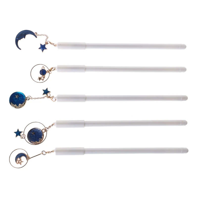 

2021 New Blue Starry Sky Star Moon Pendant Gel Pen Kawaii School Office Stationery Supply