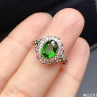 kjjeaxcmy fine jewelry natural diopside 925 sterling silver vintage girl new adjustable gemstone ring support test