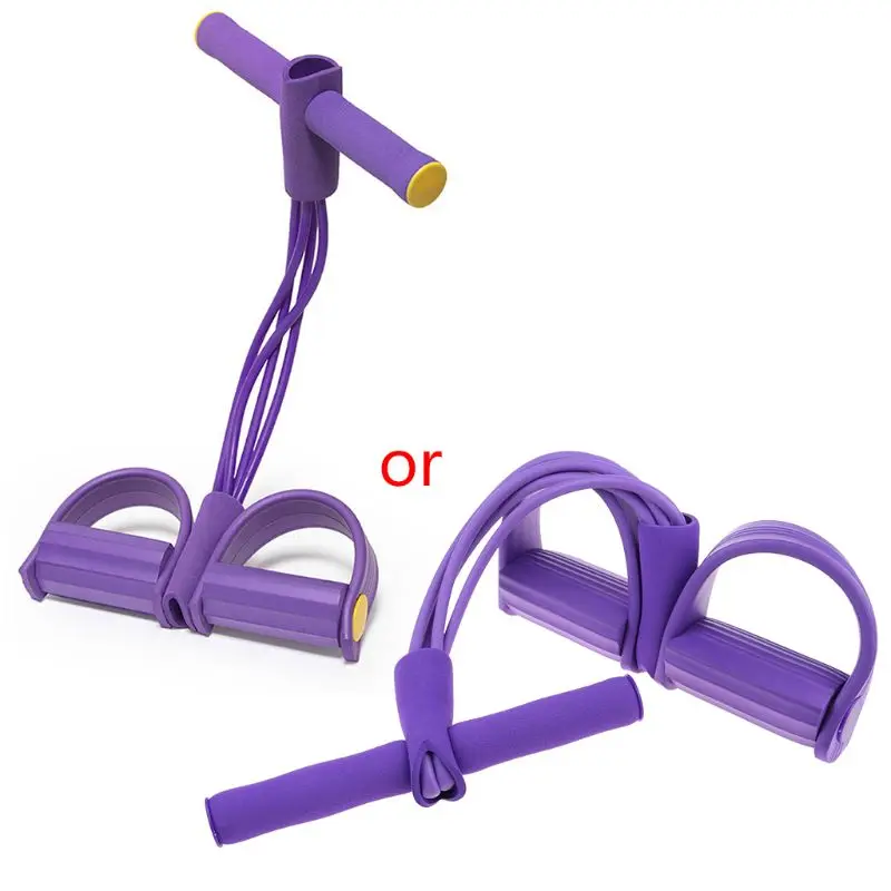 

4 трубки из натурального латекса, ножная педаль, эластичная тянущаяся веревка с ручкой, фитнес-оборудование