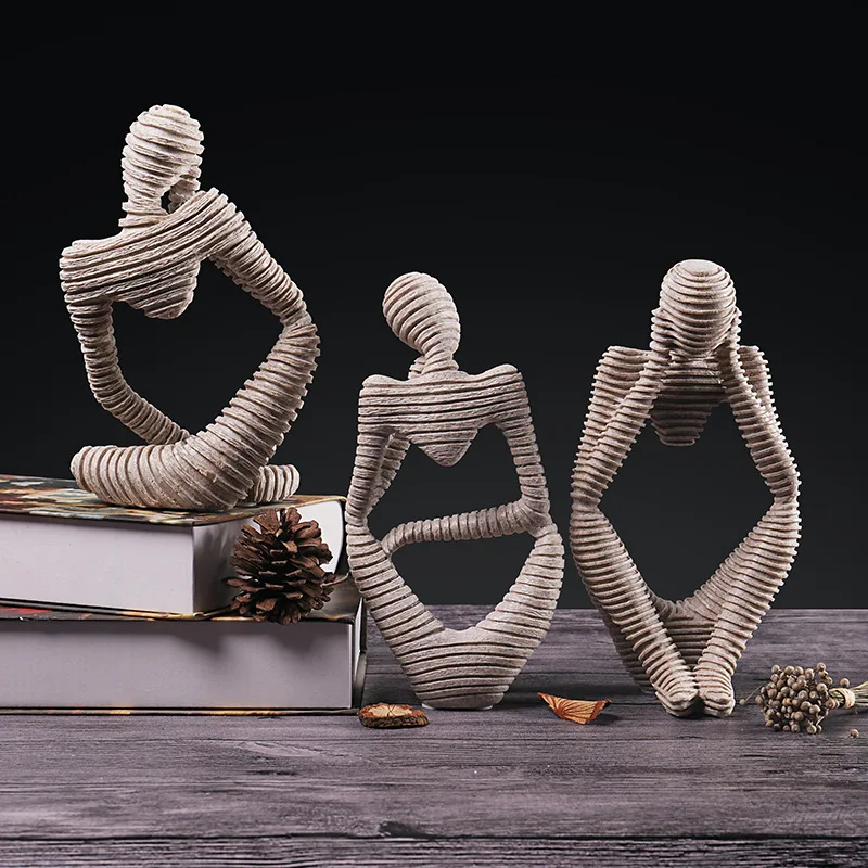 

Simple Abstract Character Decoration North European Home Ornament Drawing Room Office Sandstone Home Decor gift statue Sculpture