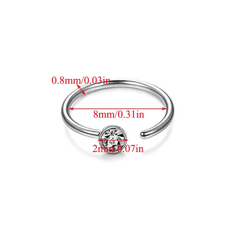 

Septums Piercing Jewelry Nose Clip 1PC Nose Ring Hoop Ring Ear Piercing Lip Ring Nasal Septum False With Crystal Stainless Steel