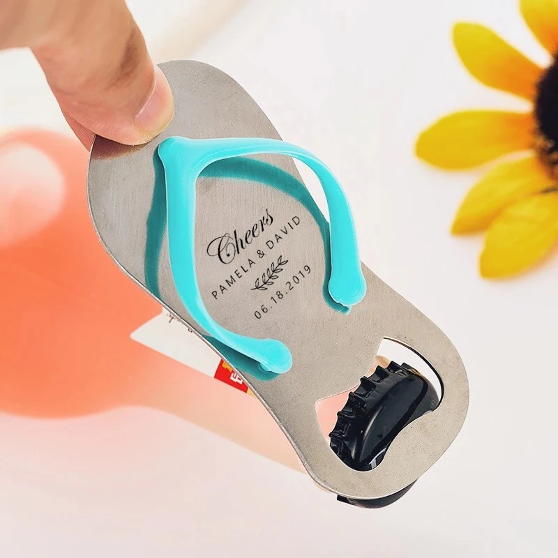 Шлепанцы для бутылок с гравировкой на заказ открывашка в подарочной коробке
