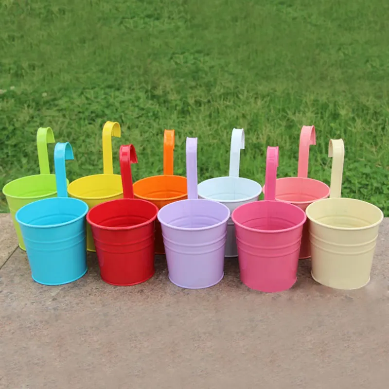 Настенный держатель для цветов из железа садовый горшок балкона жестяное ведро