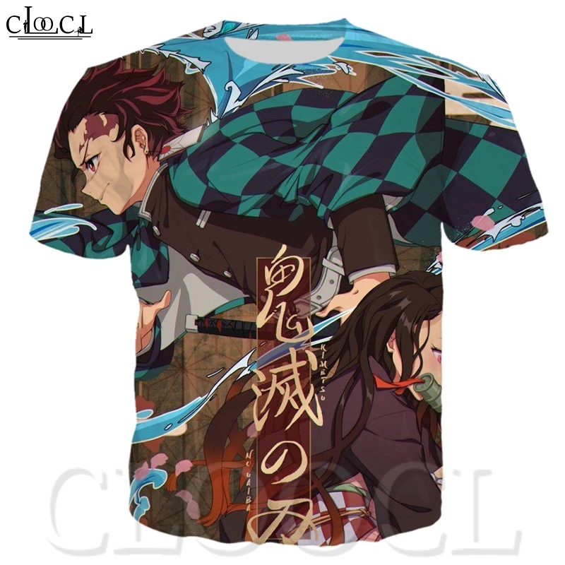 Мужская футболка в стиле Харадзюку CLOOCL из японского аниме Kimetsu No Yaiba Demon Slayer с 3D