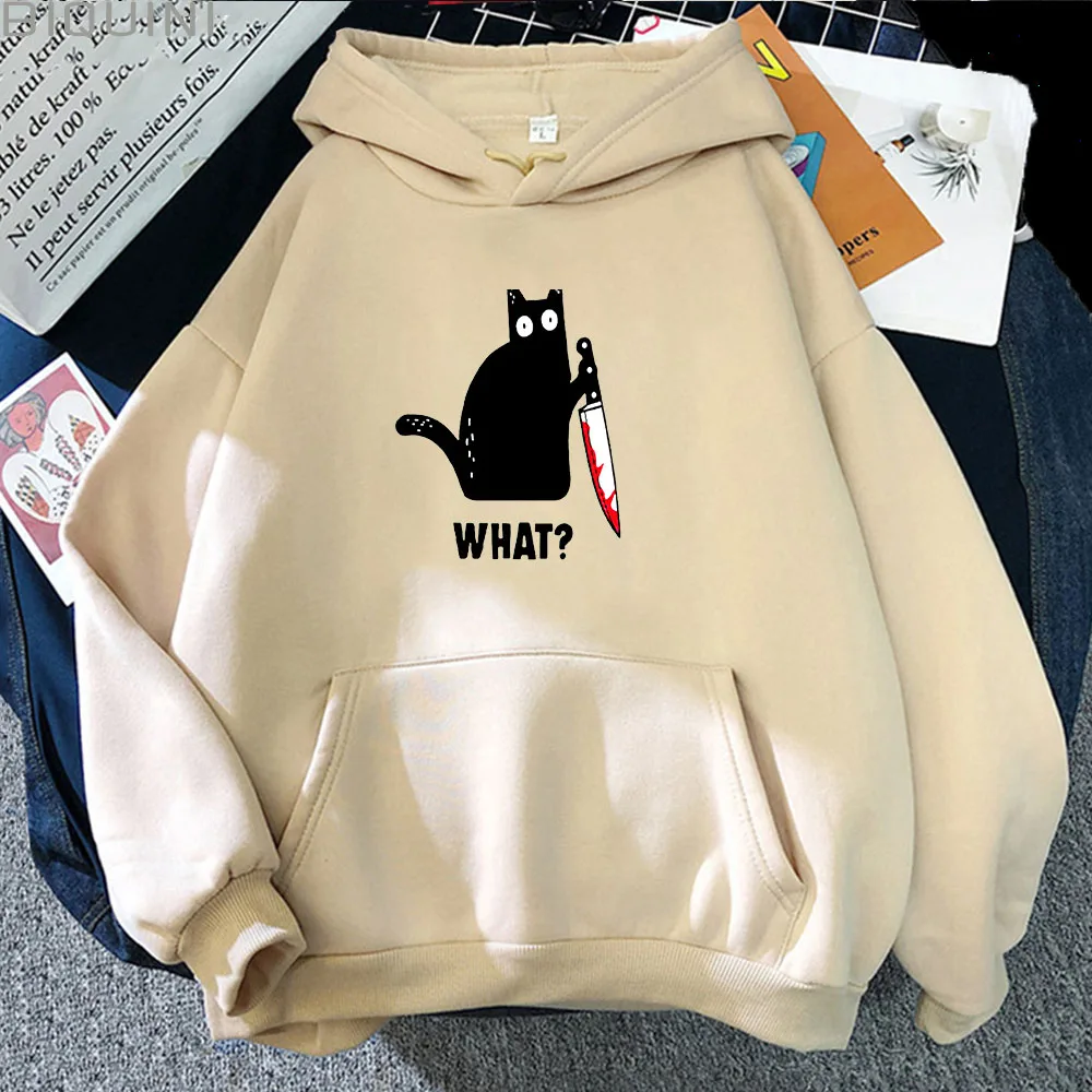 

WHAT CAT Graphic Hoodies 2021 Hot Women Men Kawaii Hoody Fashion Harajuku Ulzzang Pullovers New Funny Cartoon Female Sweatshirts