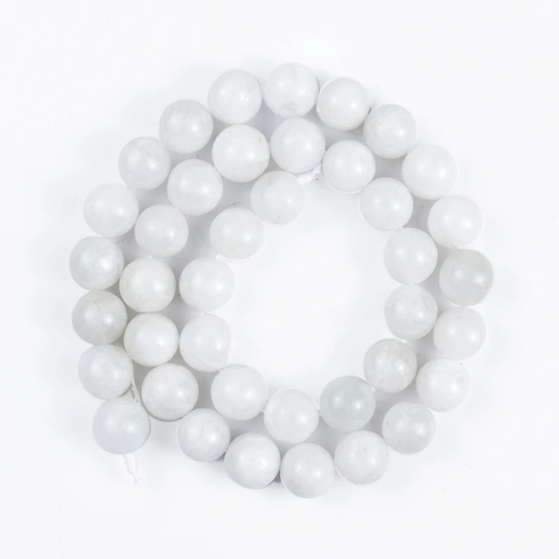 

Natural Stone Smooth Clear Blue Moonlight AB+ Crystals Round Loose Beads 6/8/10mm for Jewelry Making DIY Bracelet Accessories