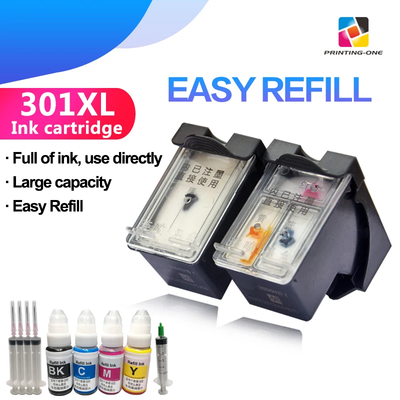 PRINTING ONE 301XL чернильный картридж легко Заправляемый hp 301 совместимый для 2050 1000 1050 2510
