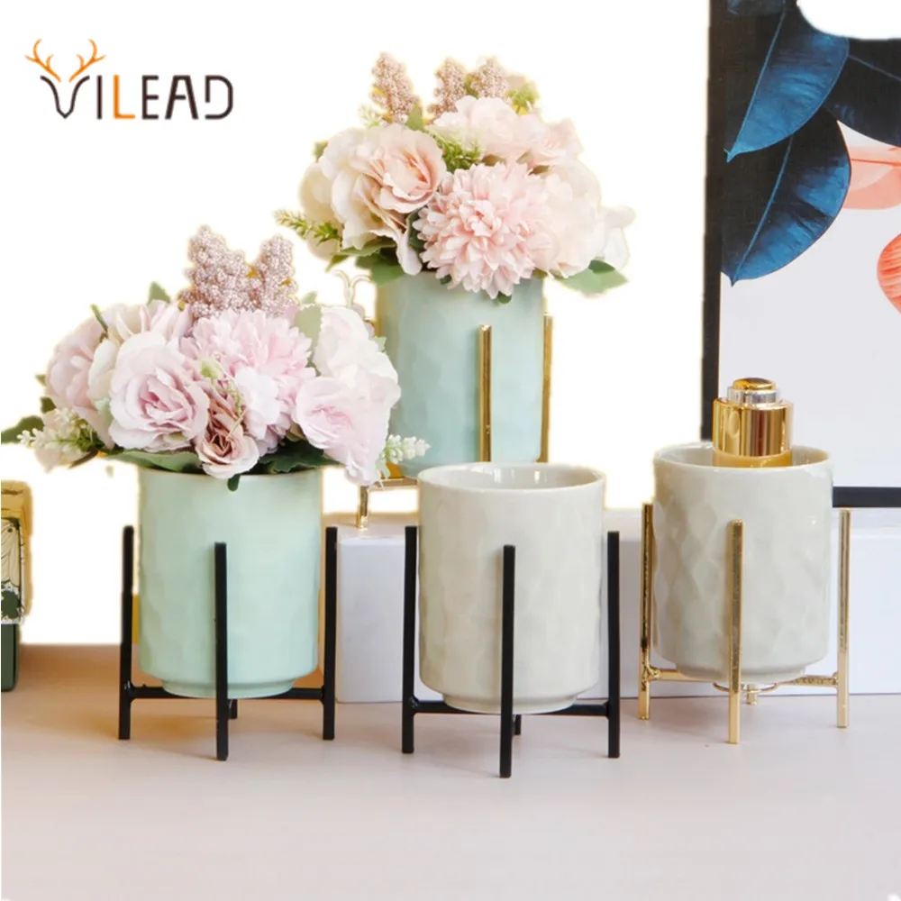 Железная керамическая ваза для цветов VILEAD 8 6 см 12 металлический кронштейн