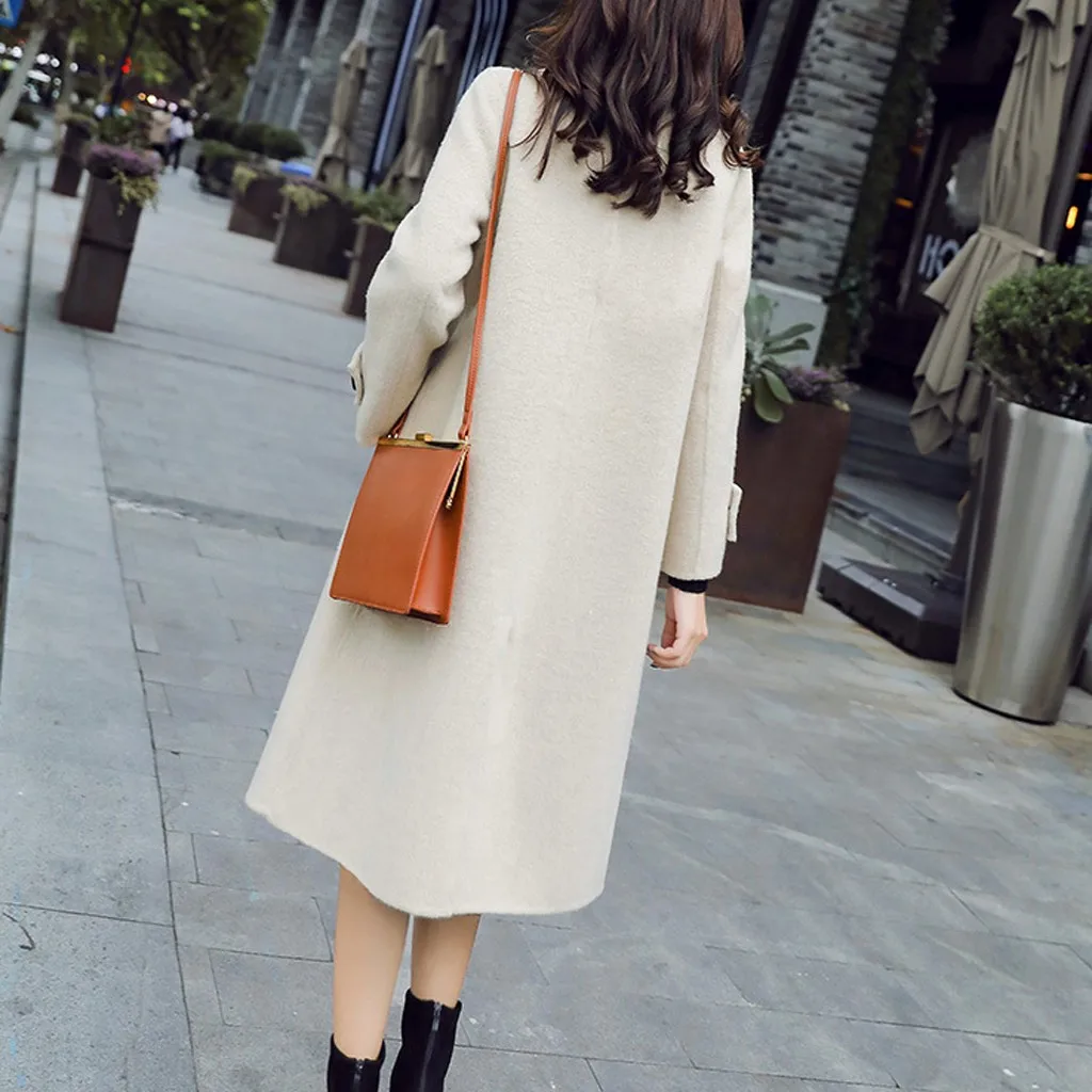 2019 зимняя одежда длинное шерстяное пальто женское корейское осеннее Модная