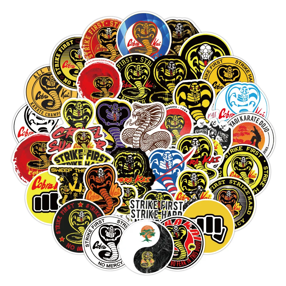 103050pcs classic tv show cobra kai graffiti stickers diy snowboard laptop luggage guitar car funny decals sticker kids toys free global shipping
