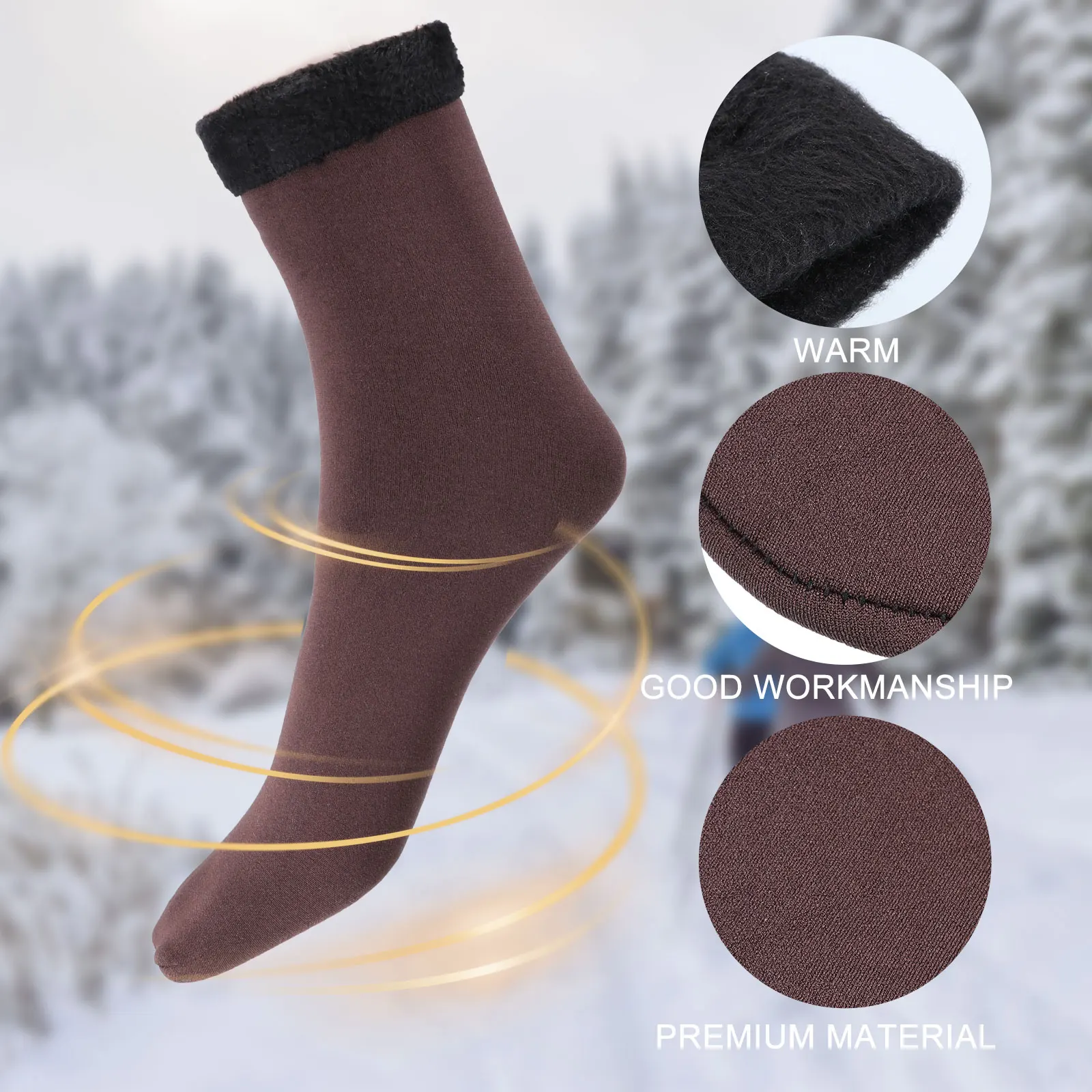 

Зимние теплые носки, мягкие удобные шерстяные кашемировые носки, термостойкие износостойкие зимние носки для женщин и девушек, для дома и у...