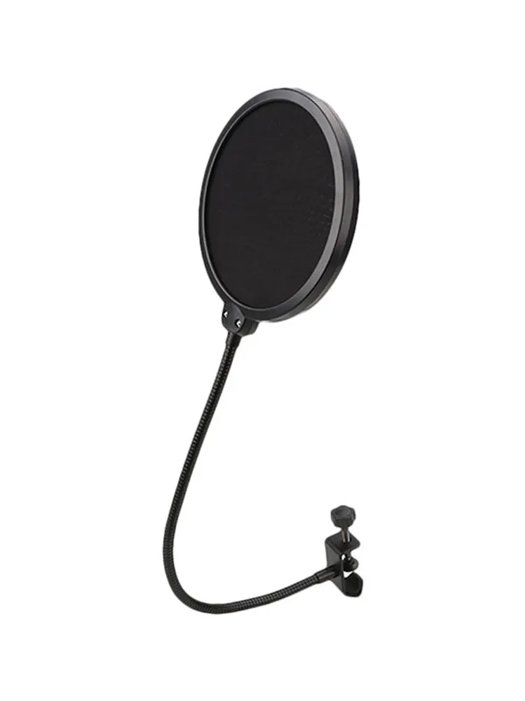 

Black Double Layer Studio Microphone Windscreen Pop Filter For Speaking Recorder Pop Filter For Broadcast Online