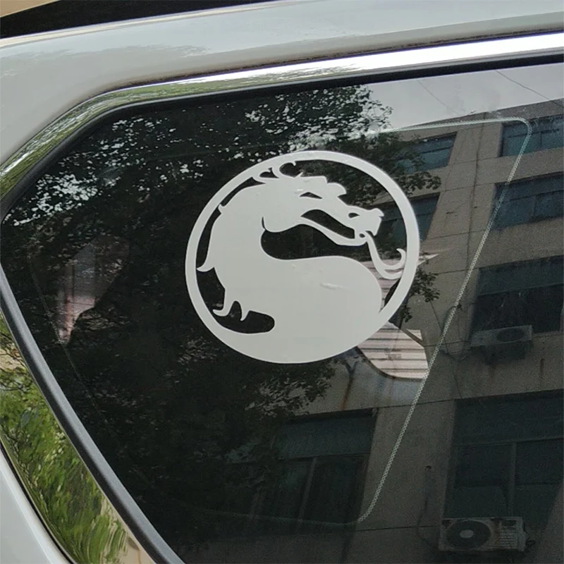 

15* 15.1cm Creative PVC Waterproof Sunscreen Body Decals Chinese Traditional Dragon Waterproof Car Stickers Black/silver